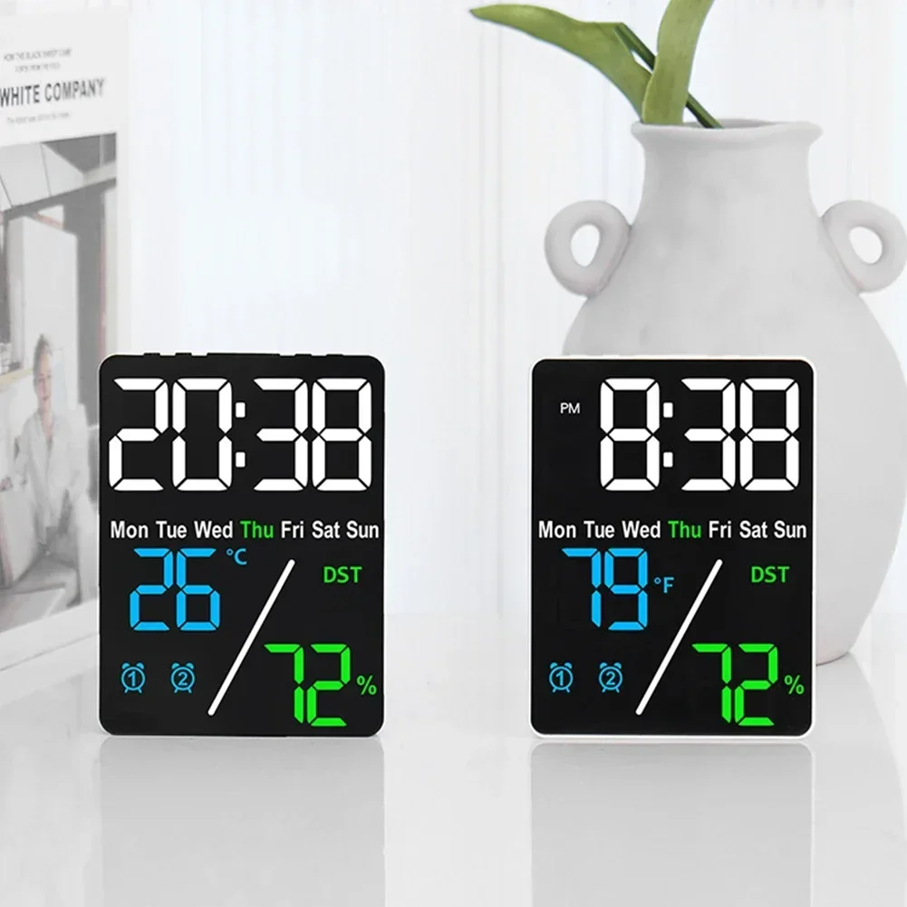 Электронные цифровые настенные часы USB-розетка интеллектуальная настройка