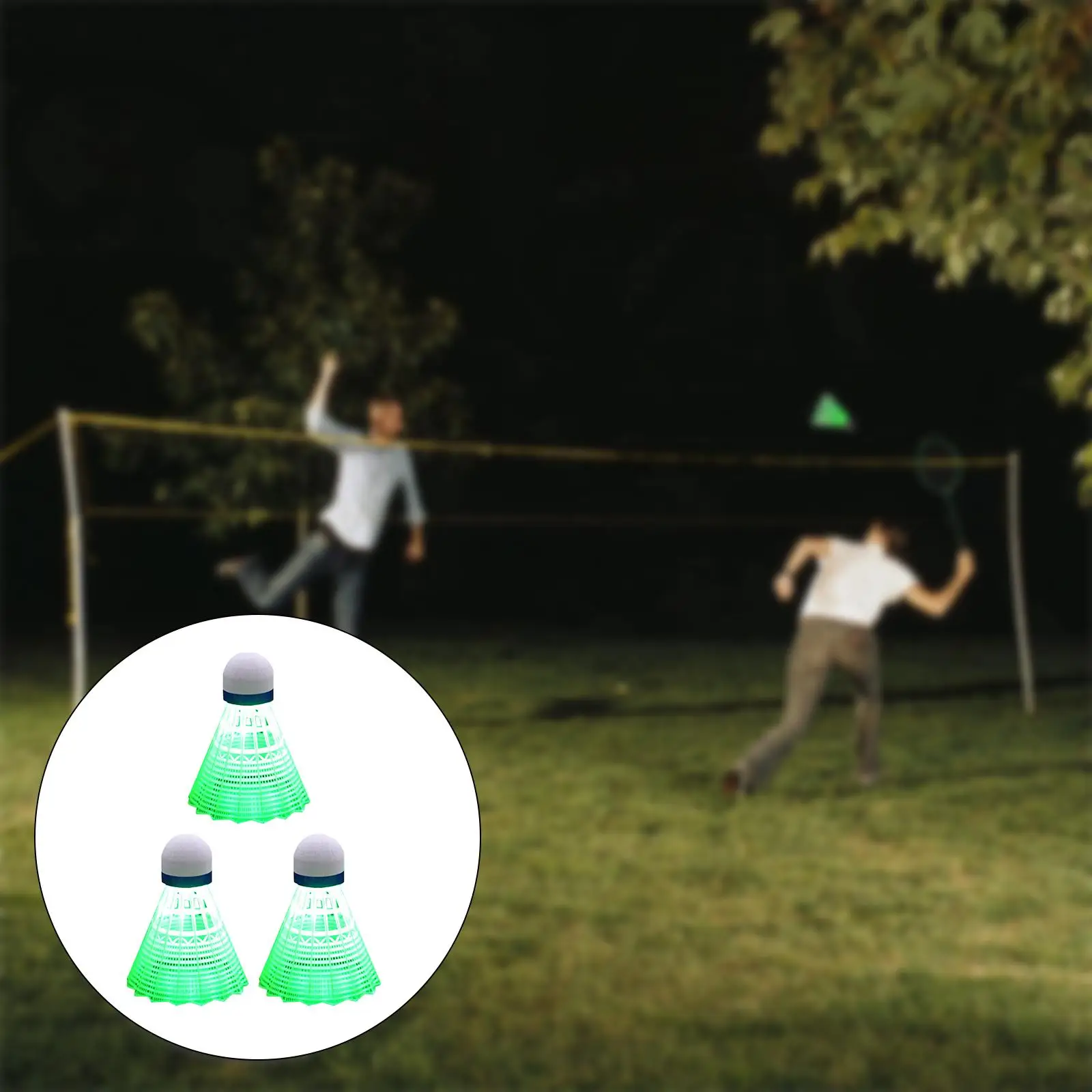 

3x LED Badminton Shuttlecocks Glow in The Dark Birdie Balls Lighting Birdies