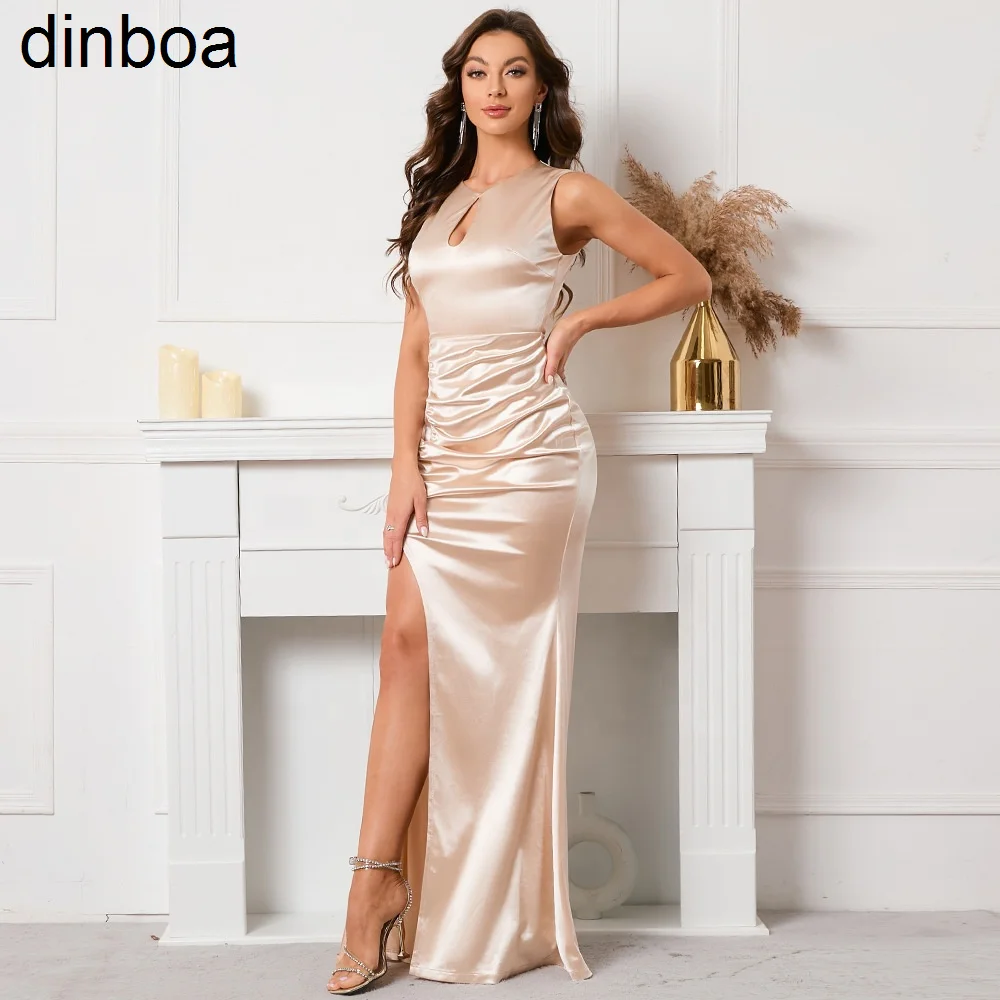 

Jf Women's Dresses Women Sexy Elegant Sexy Off Shoulder Sexy Backless Ruffled Edge Formal Gowns for Women Evening Dresses 2023