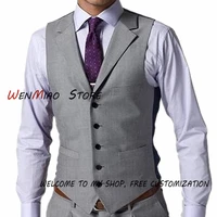 mens suit vest formal party sleeveless jacket male waistcoat wedding vests lapel business tank top greyblackgreenkhaki