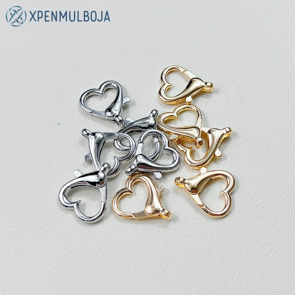 

10/20pcs Lot Metal Heart Ring Spring Clasps Carabiner Keychain Bag Clips Hook Dog Chain Buckles Connector for DIY Jewelry