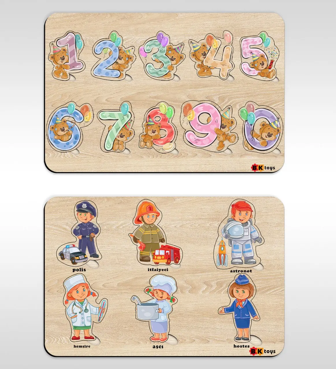 

BK Toys Children 2'li Wooden Figure Educational-Tutorial For Jigsaw Puzzle-4