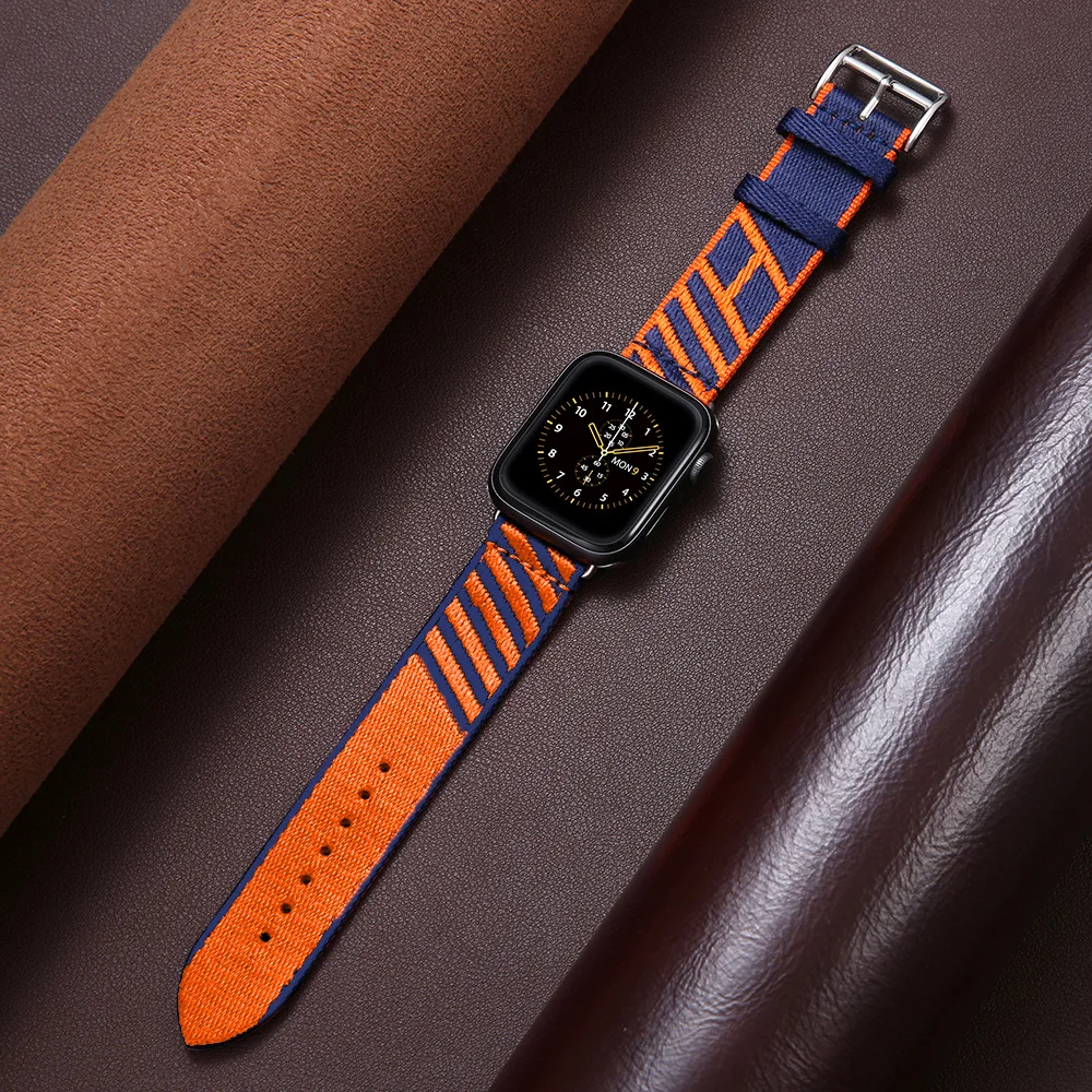 

Ремешок прыгающий для Apple Watch Band 44 мм 40 мм 45 мм/41 мм 42 мм 38 мм 44 мм, нейлоновый плетеный браслет для iwatch 5 4 3 se 6 7