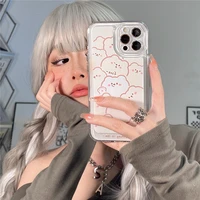 fashion stacked bears advanced transparent case for iphone 13 pro max 12 pro max 11 pro max x xr xs max 7 8 plus soft cover