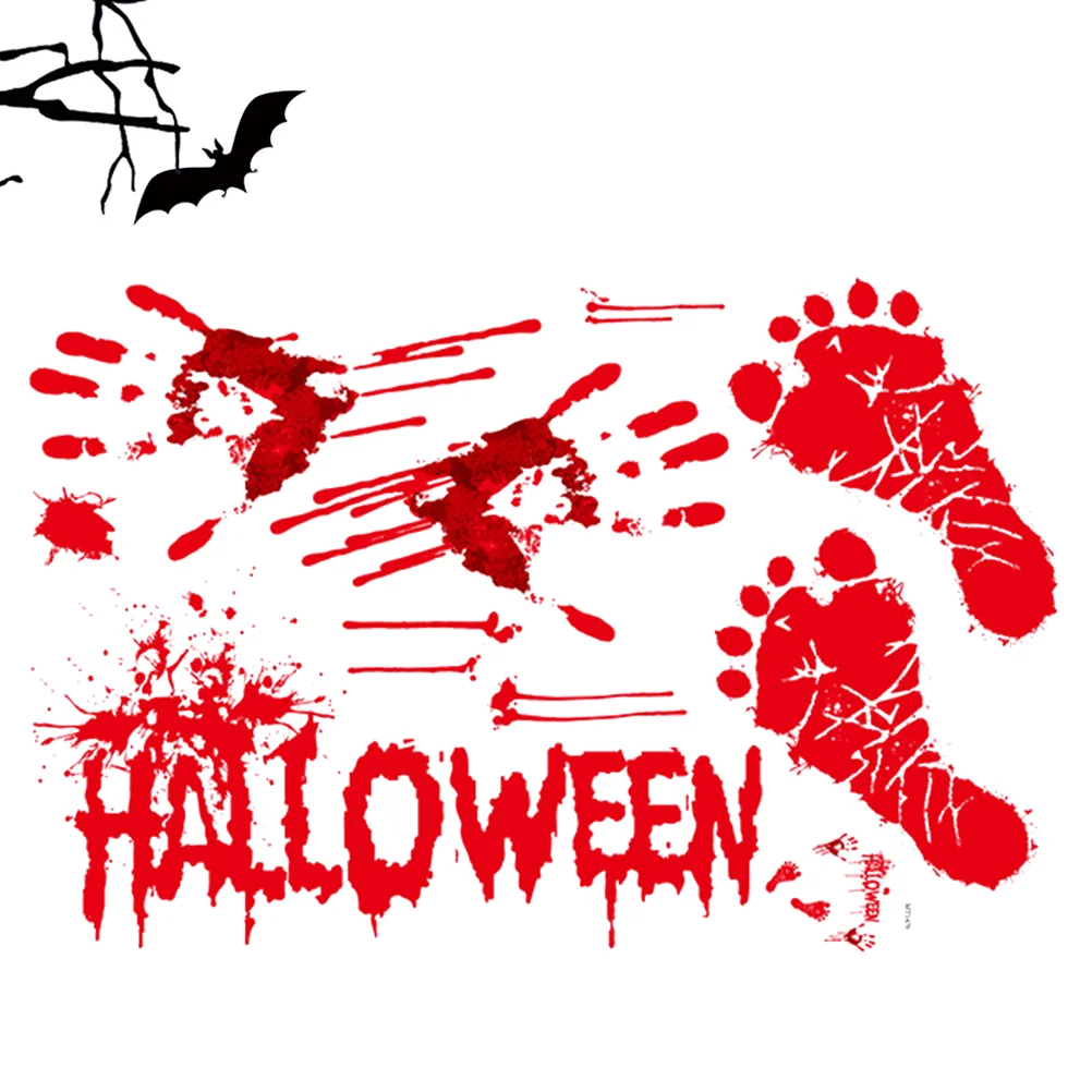 

Wall Peel Stick Window Horror Footprints Tile Pvc Decalspaster Ornament Stickers Wallpaper Cling Spookymural Party Decal Sticker