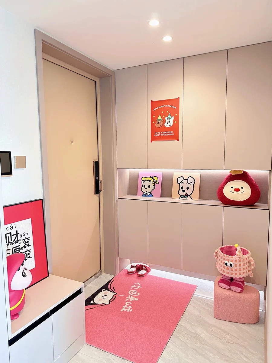 Alfombrilla gráfica con estampado ojos rosas el hogar alfombrilla moderna poliéster absorbente para puerta entrada decorativa