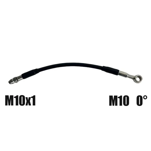 

Черный тормозной стальной горло AN3 M10x1Male M10 0 ° 28 ° 90 ° Плетеная стальная гидравлическая тормозная трубка, автомобильная линия, масляный шланг сцепления