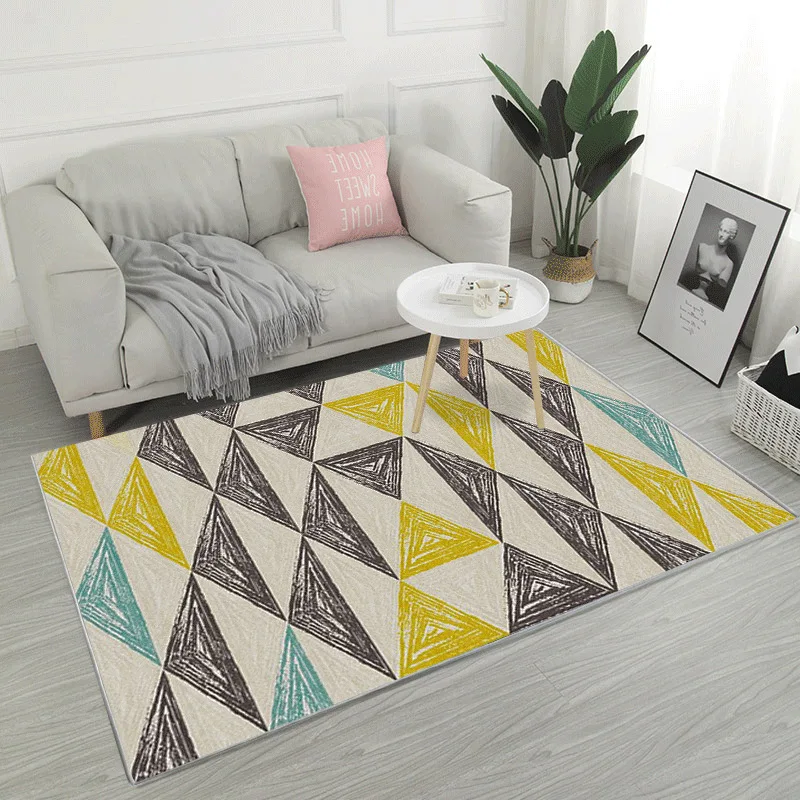

Non-Slip Entrance Door Mats Living Room Carpet Bedside Home European Modern Geometric Large Rug Decorative Floor Foot Mat