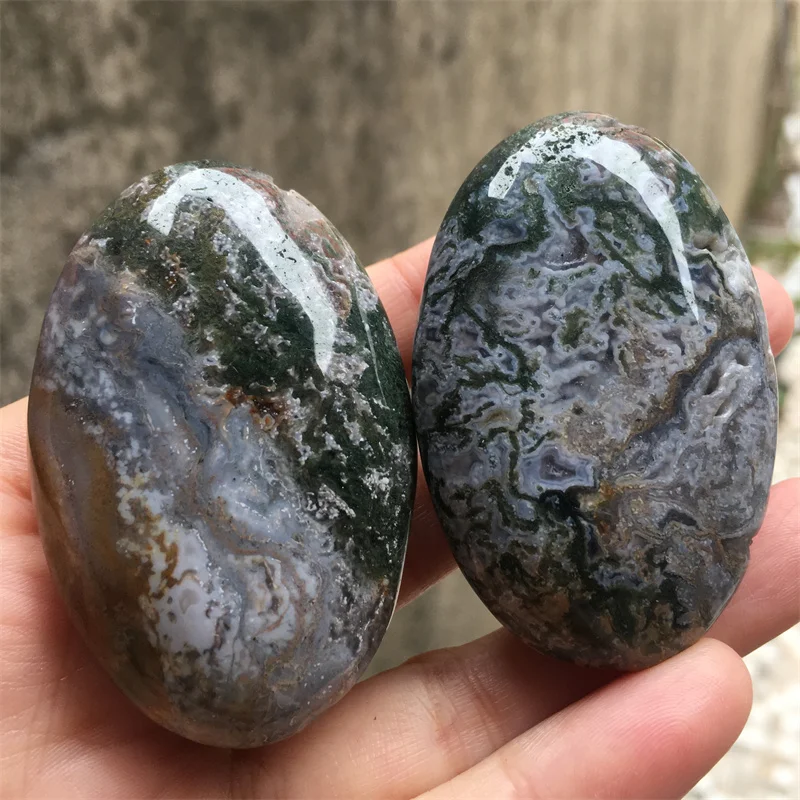 2 шт. 50-55 мм натуральный мох агат пальмовый камень украшения для дома комнаты