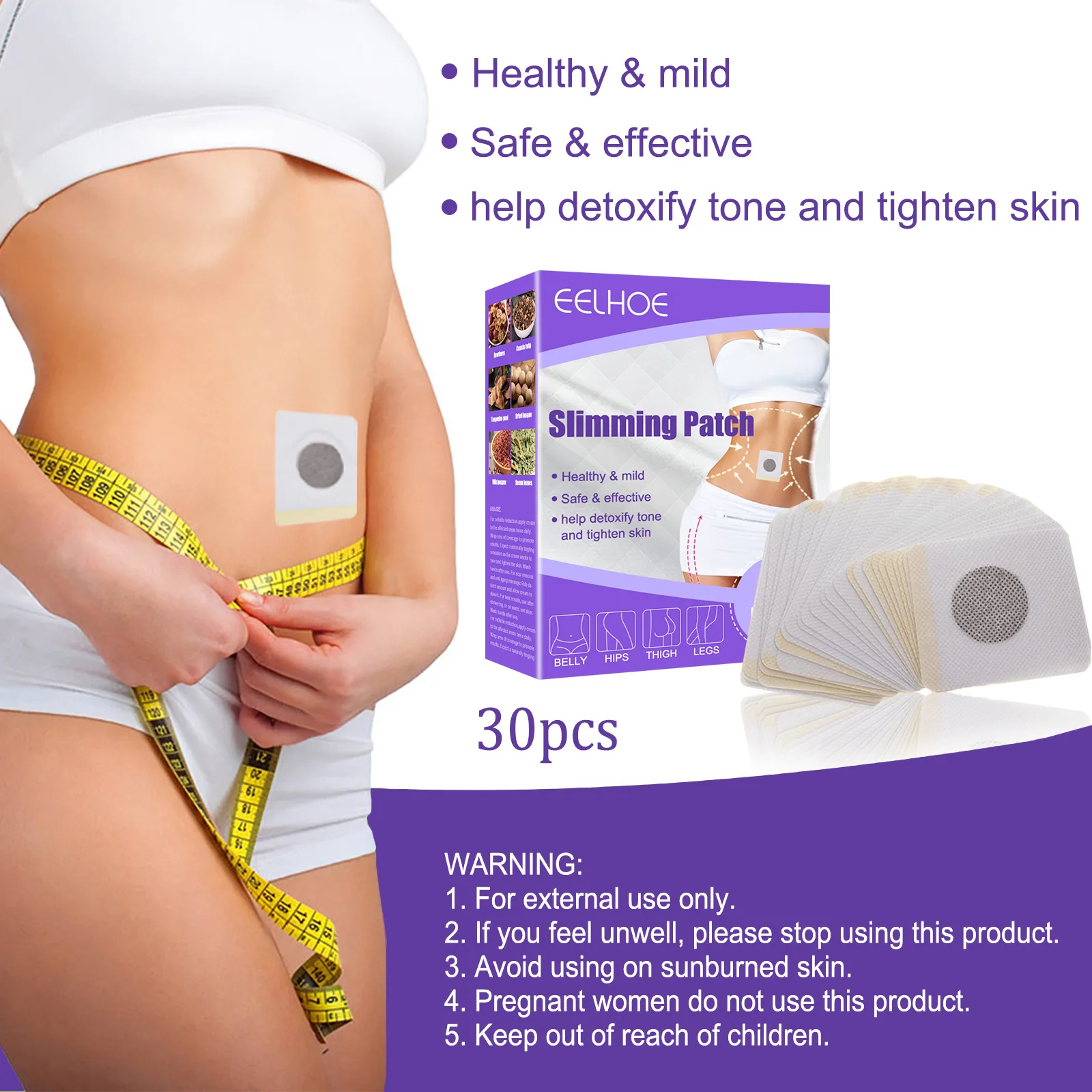 1box 30pcs Slimming Body Sculpting Sticker Body Compact Lazy Skinny Big Belly Full Body Meat Shaping Belly Button Stickers