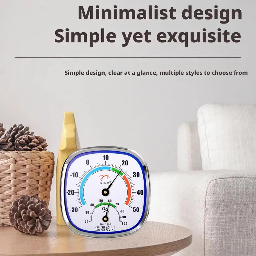 Фото Мини-термометр с круглым указателем, гигрометр-30 ℃ -50 ℃   Термометр 20%-100% гигрометр для внутреннего офиса, монитор влажности №3