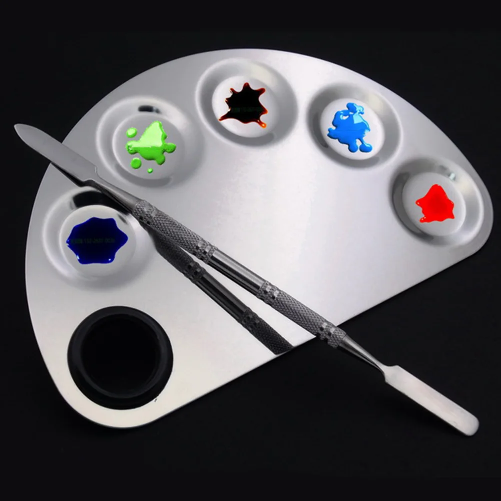 

Mixing Nail Art Rod Palette Stainless Steel Spatula Watercolor School Paint Painting Oil Art Supplies Makeup Drawing Tools