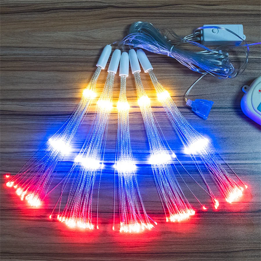 Connectable 600LED Plug in Hanging Firework Lights Starburst Lights Outdoor Christmas Garland Lamp for Tent Porches Party Decor
