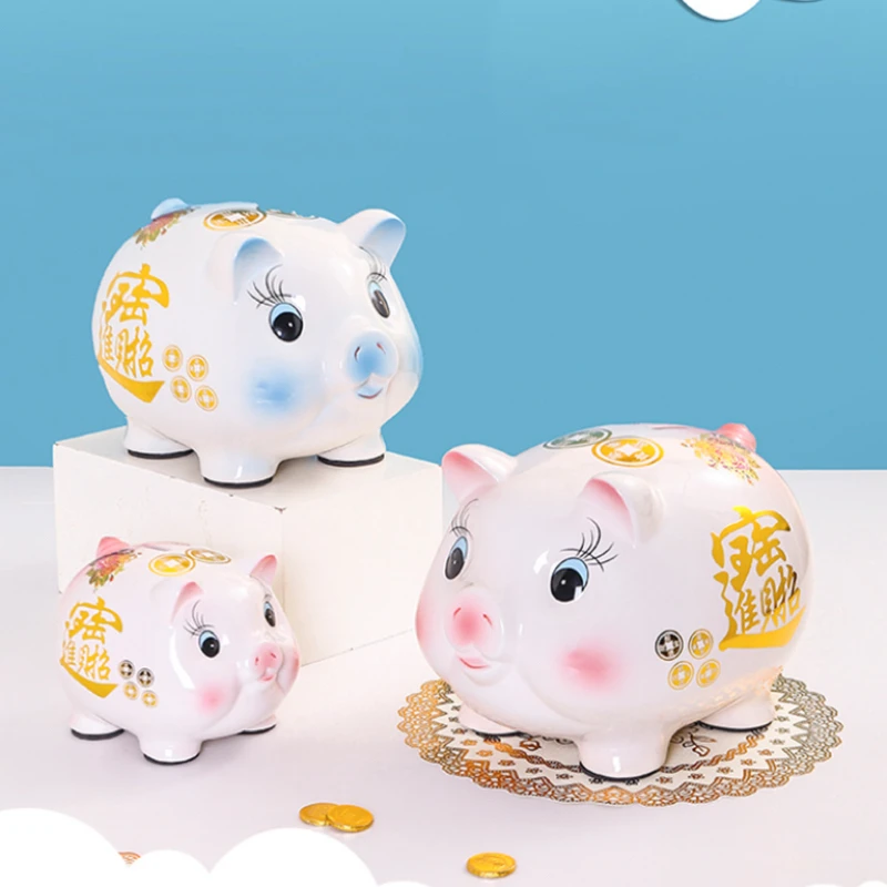 

Coin Money Box Storage Papper Money Cute Ornament Large Ceramic Pig Piggy Bank Toy Saving Creative tirelire Home Decoration