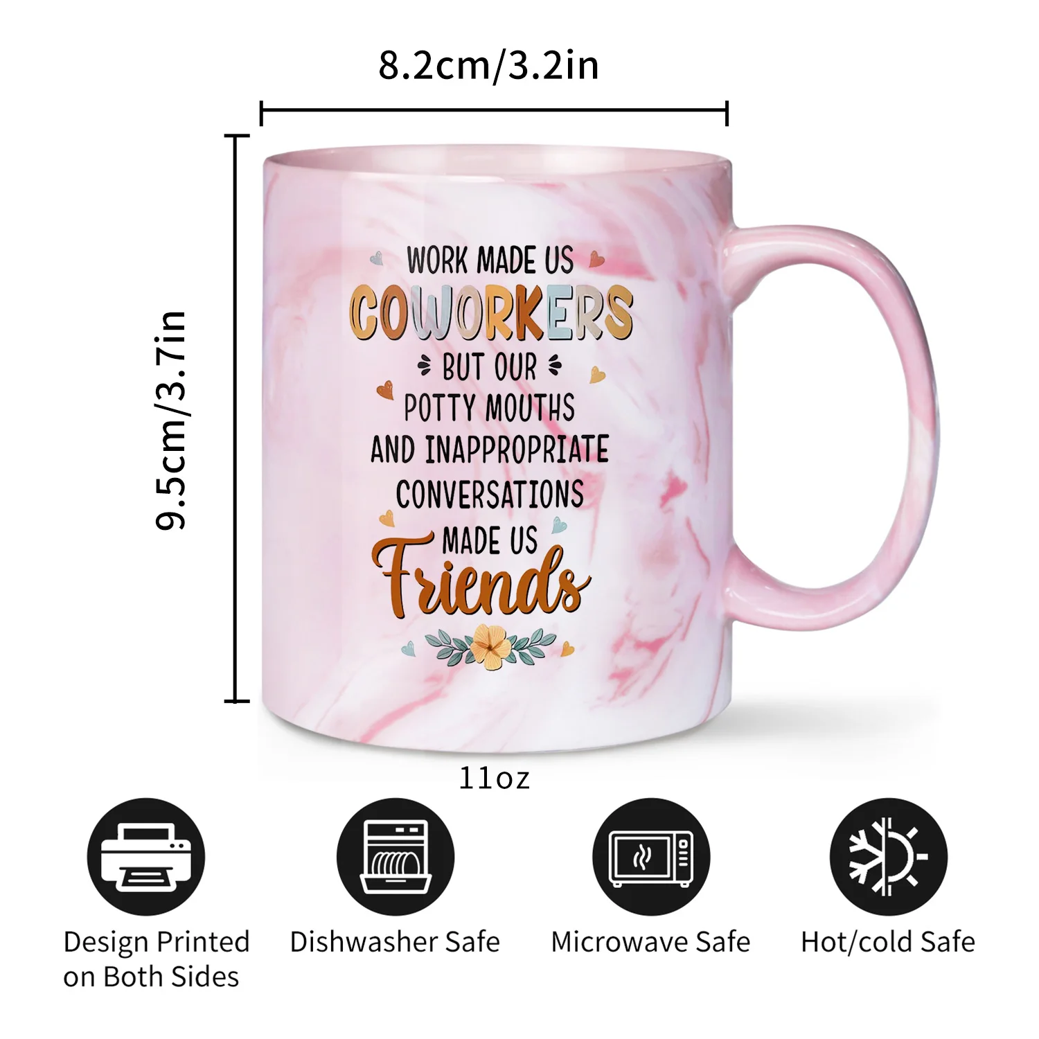 Керамическая кружка из розового мрамора для женщин коллег подарок США кофе или