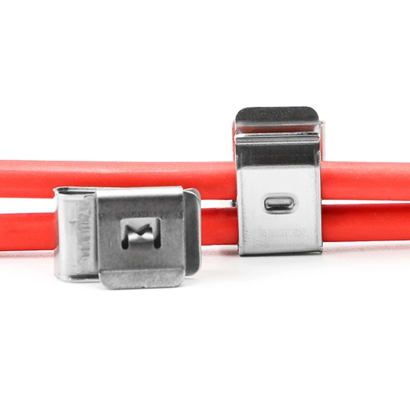 

50 Pcs Stainless Steel PV Wire Clips Solar Panel Cable Clip Trailer Frame Wire Clips for Electrical Cord Management