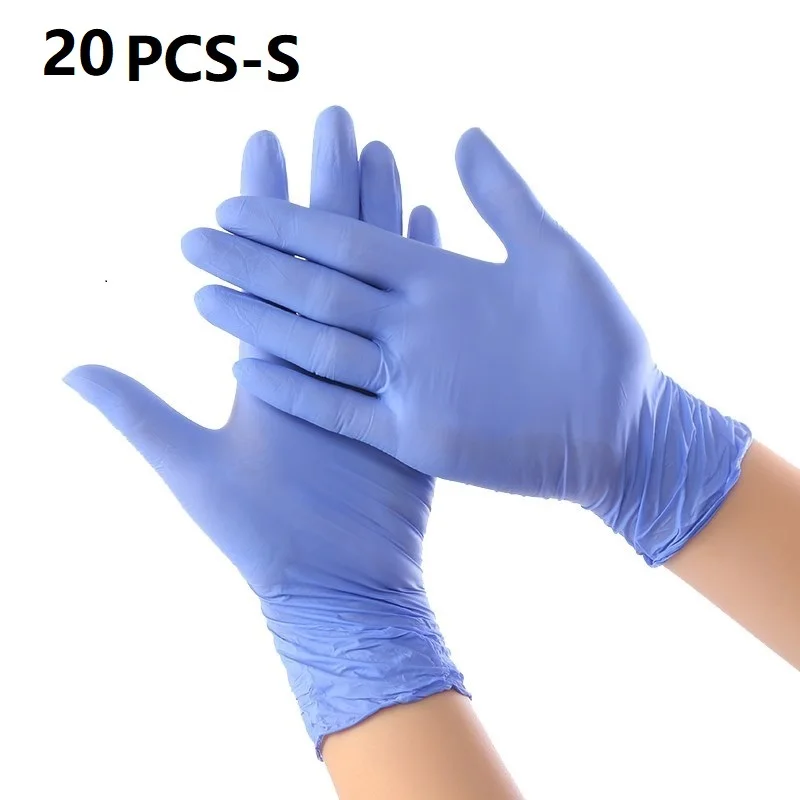 

Нитриловые перчатки 20 шт., одноразовые, без латекса, для домашней лаборатории, перчатки для бутиронитрила, для уборки дома, кухни