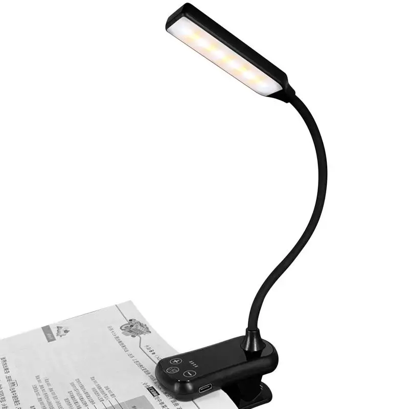 

Book Lamp LED Reading Book Light Portable And Rechargeable Reading Lights With Clamps For Camping Book Lovers Travel Studying