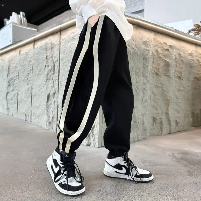 Детская одежда новые брюки для мальчиков-подростков модные корейские спортивные