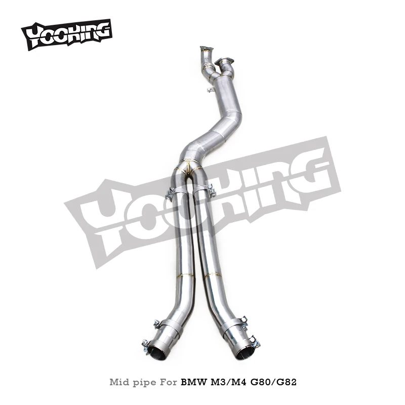 Выхлопная труба YK 101MM для BMW M3M4 G80G82G83 S58 3.0T 2021-2024, новый дизайн, 4-дюймовый одинарный мидпайп с резонатором (art.: 3920da4826966) - 3920da4826966