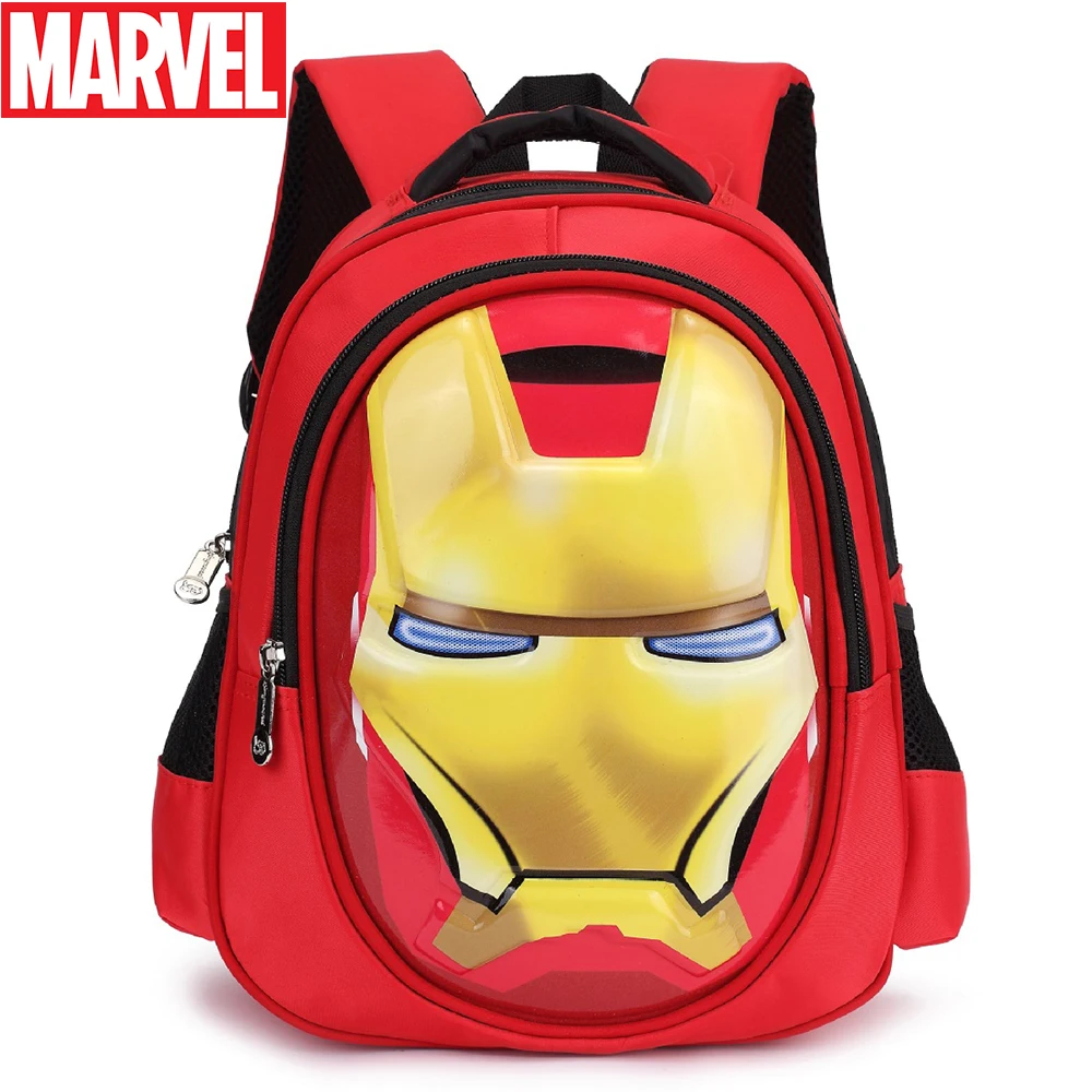 Детский рюкзак Marvel «Железный человек» для мальчиков, милый вместительный школьный ранец с 3D рисунком из мультфильма, Детский рюкзак с супер...