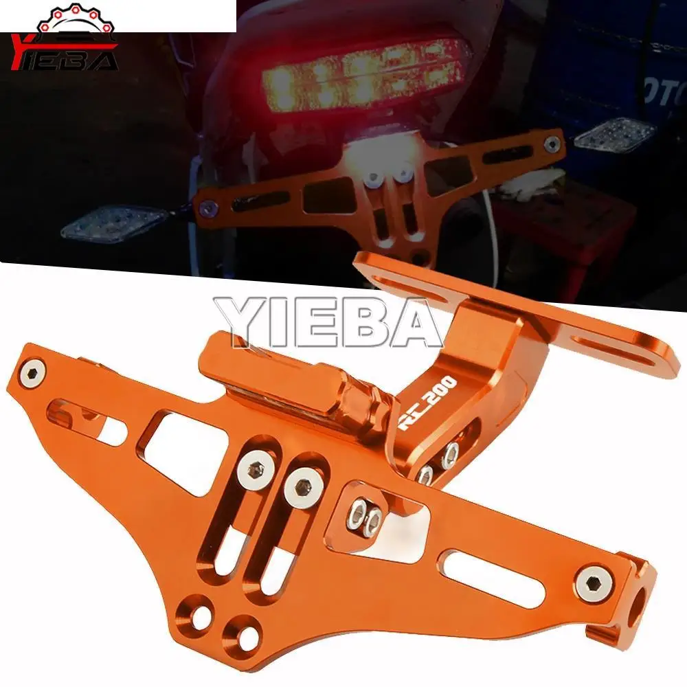 

Motorcycle License Number Plate Frame Holder Bracket With LED Light FOR RC 200 RC200 RC390 RC 390 2014 2015 2016 2017 2018 2019