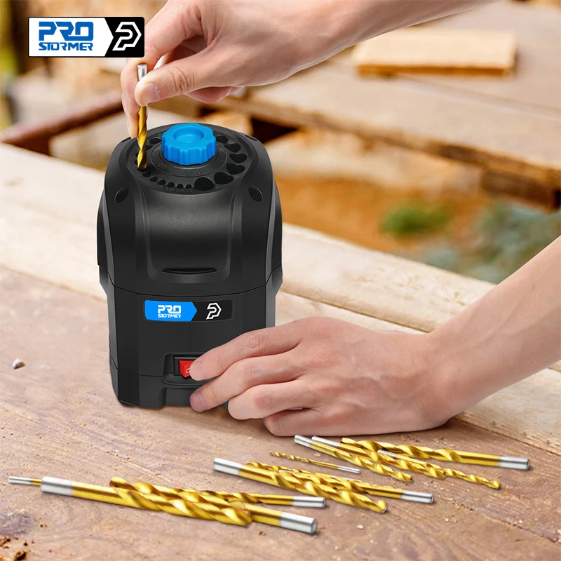 Electric Drill Bits Sharpener 95W Twist Drill Grinding Machine High Speed 3-12mm Automatic Grinding Power Tools by PROSTORMER