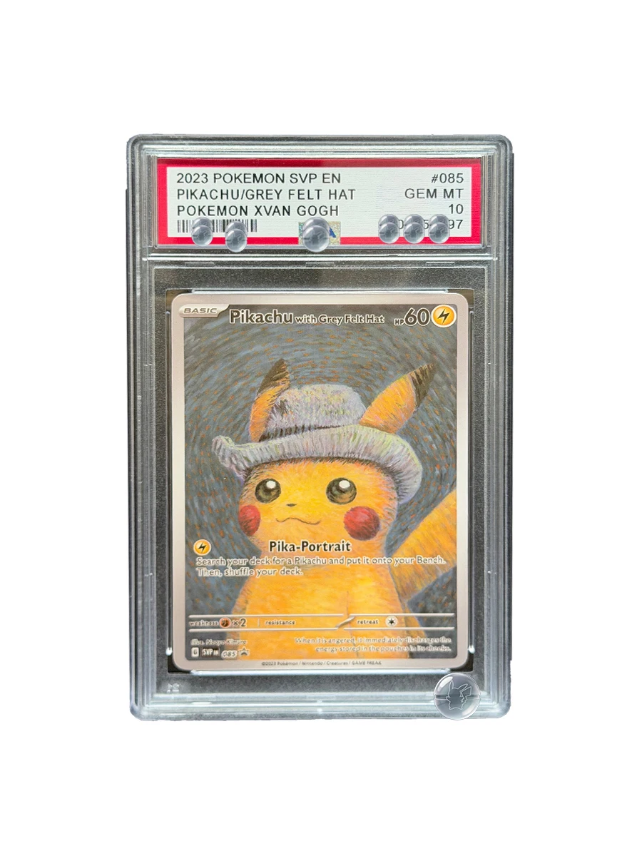 Фото Коллекционная карта POKEMON SVP EN 2023 с Пикачу/серым фетровым колпаком, POKEMON XVAN GOGH DIY, прокси-карта PTCG, оцененная коллекционная карта, специальная редкая карта с уникальным дизайном №3