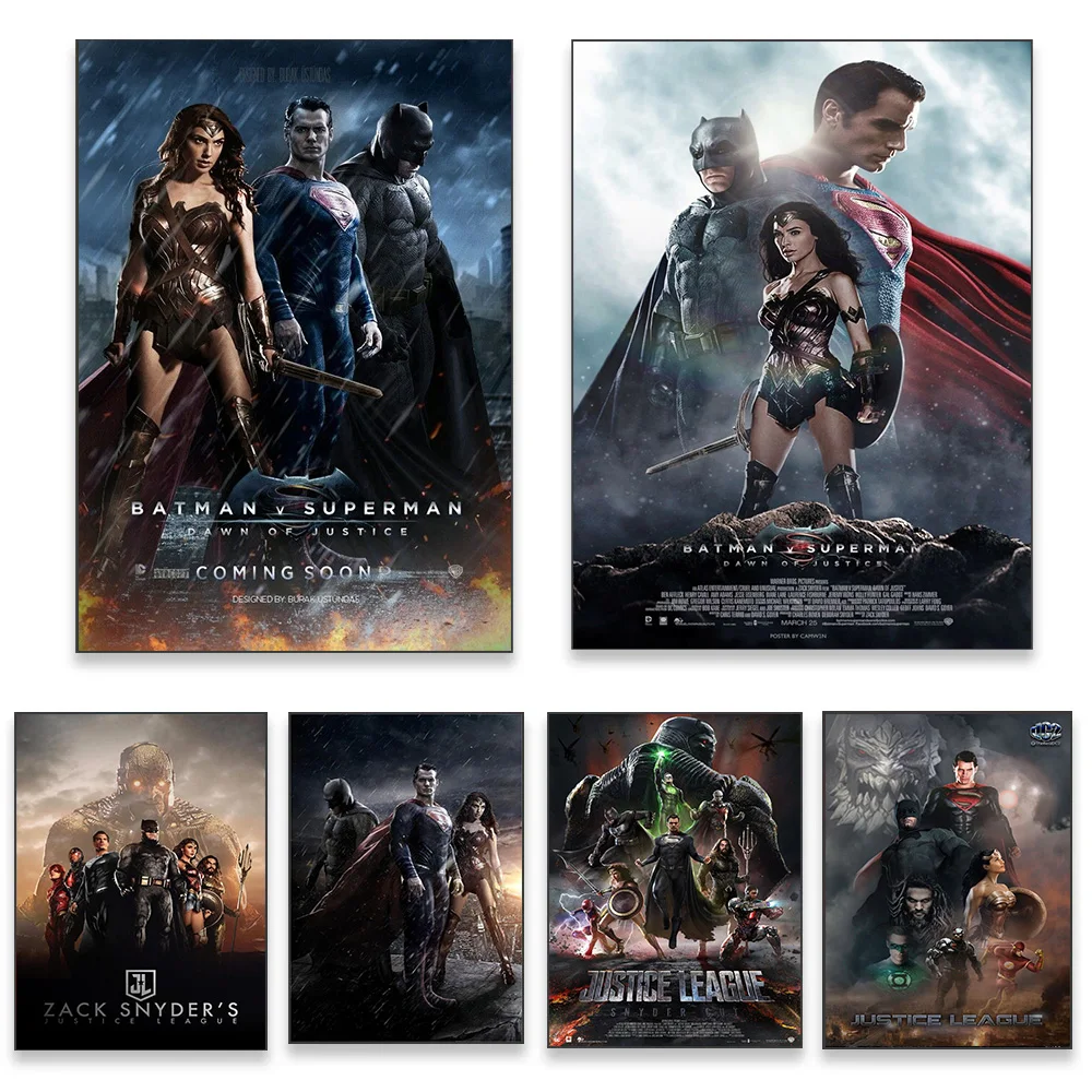 Супермен и Бэтмен планшетофон постоянного тока плакат Картина на холсте