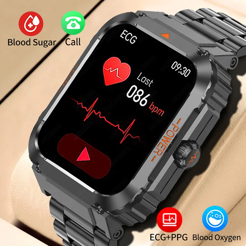 

2023 New ECG Blood Sugar Accurately Measure Heart Rate Blood Pressure Smart Watch Men Waterproof Bluetooth Call Sport SmartWatch