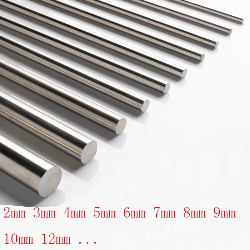 

303 Stainless Steel Rod 2mm 2.5mm 3mm 4mm 5mm 6mm 7mm 8mm 8.5mm 9mm 10mm 12mm 15mm 16mm linear shaft metric round rod 400mm Long