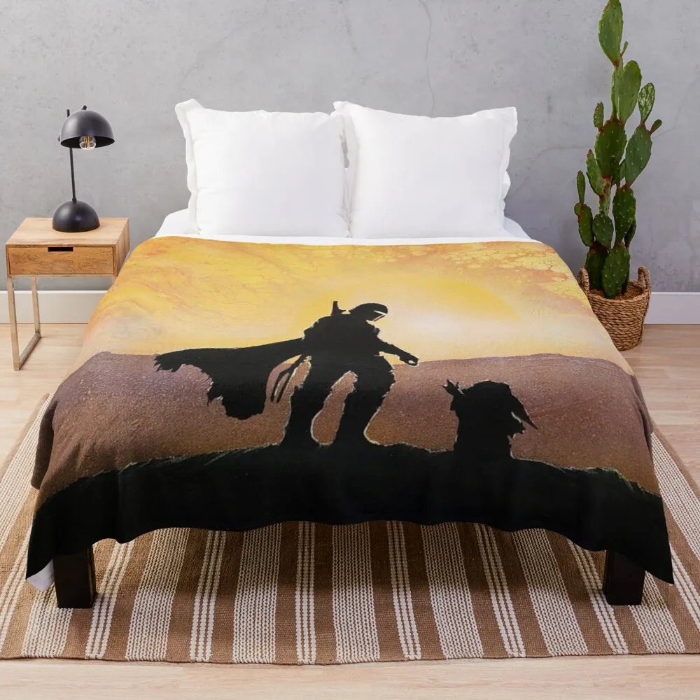 

mando hunter and child canvas Throw Blanket fur blankets blanket sofa thermal blanket semi-toral blanket