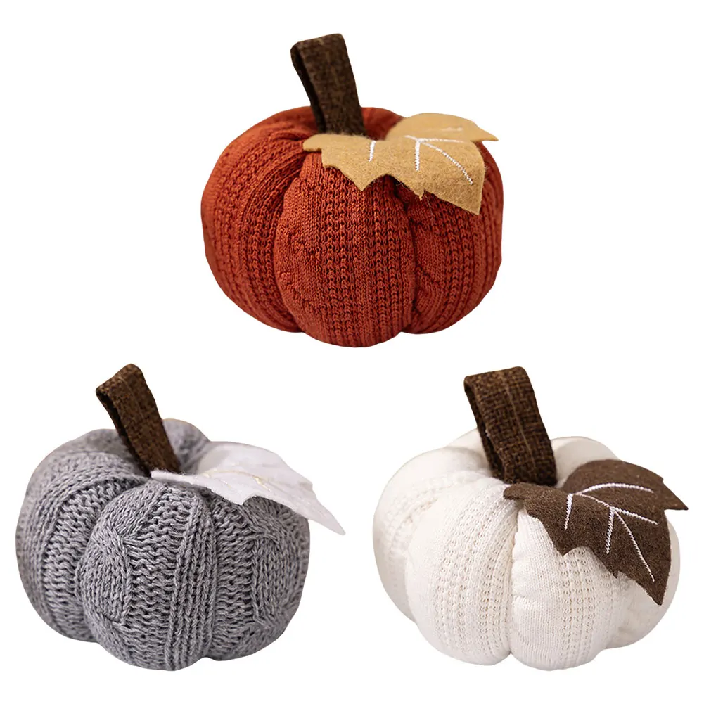 Вязаный орнамент в виде тыквы декоративный настольный декор многоразовые