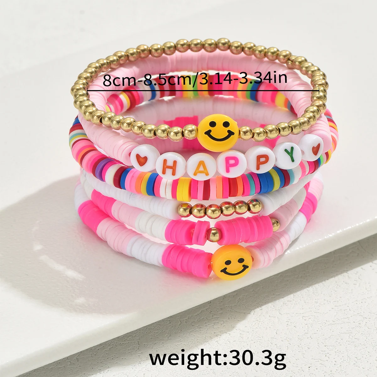 Женский многослойный браслет с бусинами 6 шт.