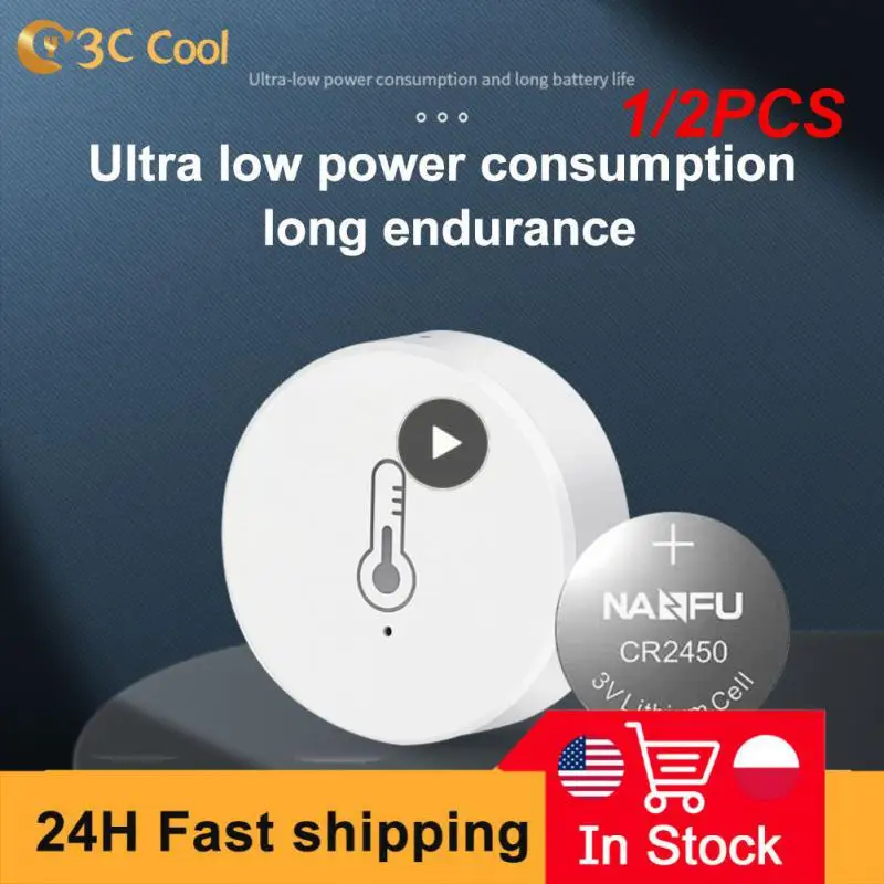 

Датчик температуры и влажности Tuya ZigBee, умное управление с помощью приложения Alexa Google Home Smart Life/Tuya, 1/2 шт.