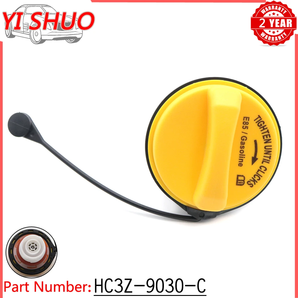 

Car New Yellow Fuel Tank Gas Cap Cover HC3Z-9030-C for Ford Super Duty Flex Fuel E85 V8 6.2L 2017-2018 FC-1090 HC3Z9030C