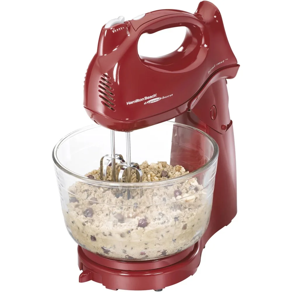 

2023 New Hamilton Beach Power Deluxe 6 Speed Stand Mixer, 4 Quarts, Red, Model 64699