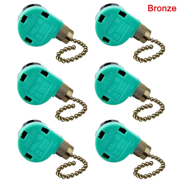 6PCS 125/250V Ceiling Fan Switch 3 