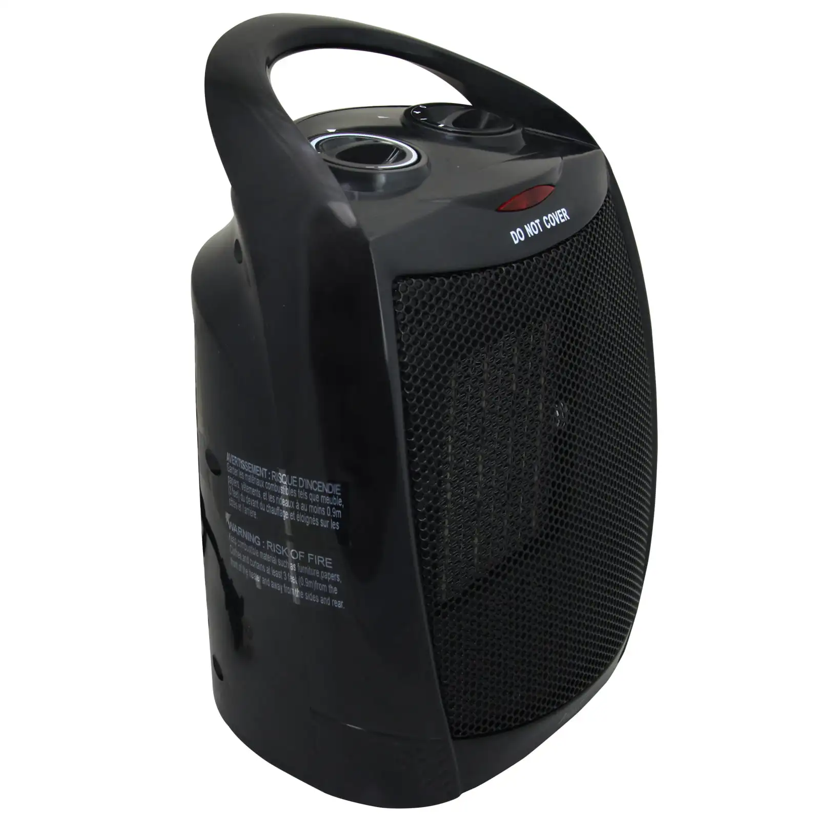 

Adjustable Comfort - 1500W Portable 3-Settings Black Ceramic Heater with Thermostat