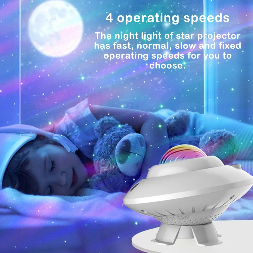 

Projector Night Light Remote Control Timing 360 Degree Rotatable 4 Modes Lamp Home Car Bedroom Projection Festival