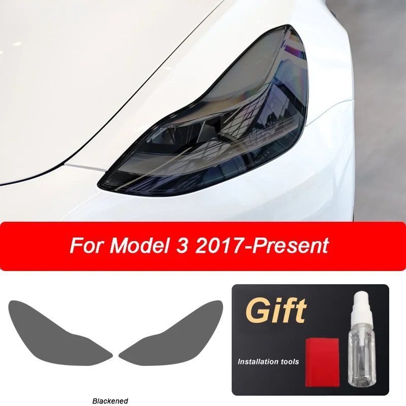 

Защитная пленка для автомобильных фар Tesla Model 3 2021 2017-On, аксессуары для фар, задних фар, прозрачная Дымчатая черная наклейка из ТПУ
