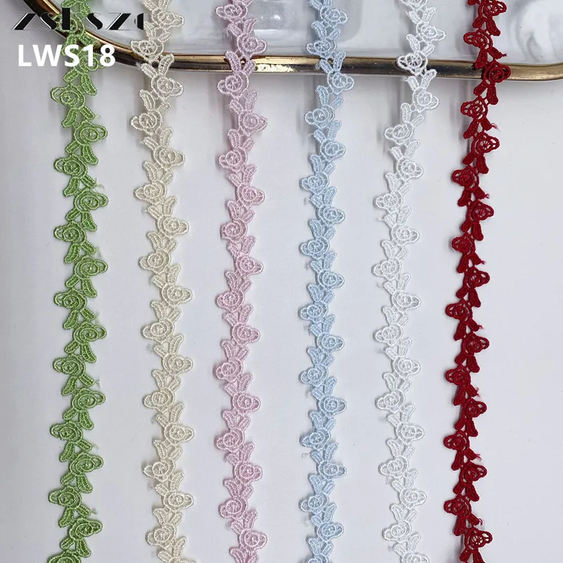 Кружевная Лолита zsbszc шириной 1,7 см, разноцветная лента, аксессуары для детской одежды, Водорастворимая кружевная вышивка штрих-кодов LWS18