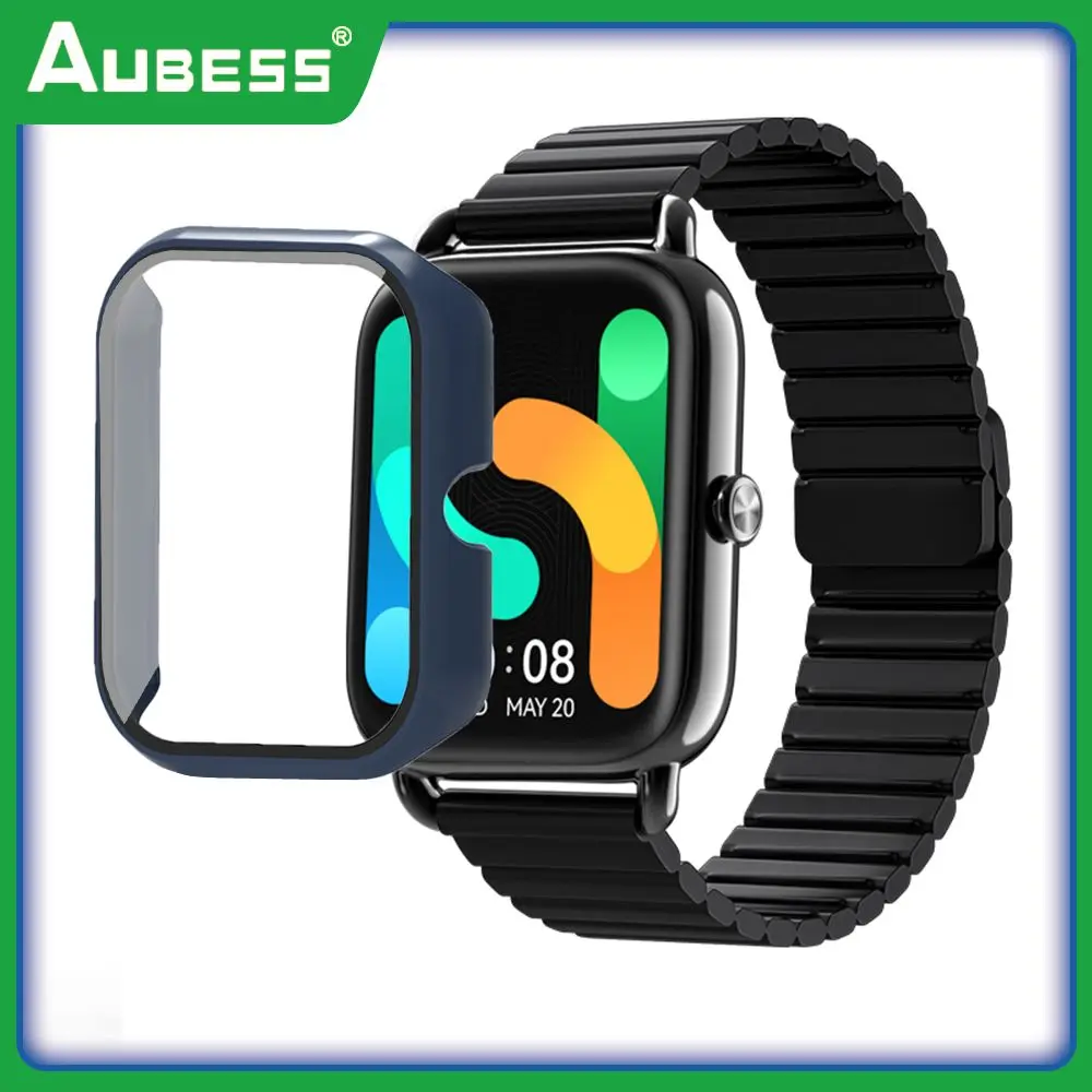 

Smart Watch Case Protective Case Glass Hard Watch Cover 2in1 Frame Case For Haylou Rs4 For Women Men Full Protective Case Film