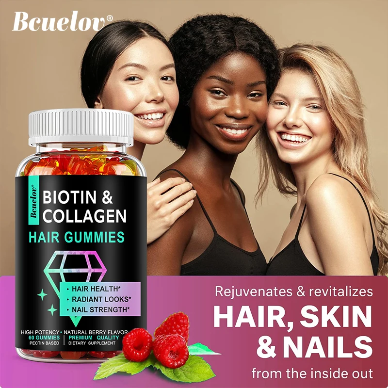 

Hair Growth Vitamins Gummy Bears for Women&Men-Biotin,Collagen,B7 Vitamins Gummies-Hair,Nails Skin-Hair Growth Supplement
