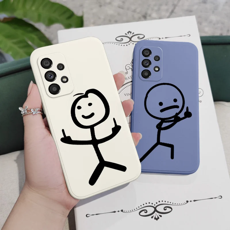 Line Man Phone Case For Samsung A54 A34 A24 A14 A73 A53 A33 A23 A13 A03 A03S A04 A04S A72 A52 A52S A32 A22 A12 A71 A51 4G 5G