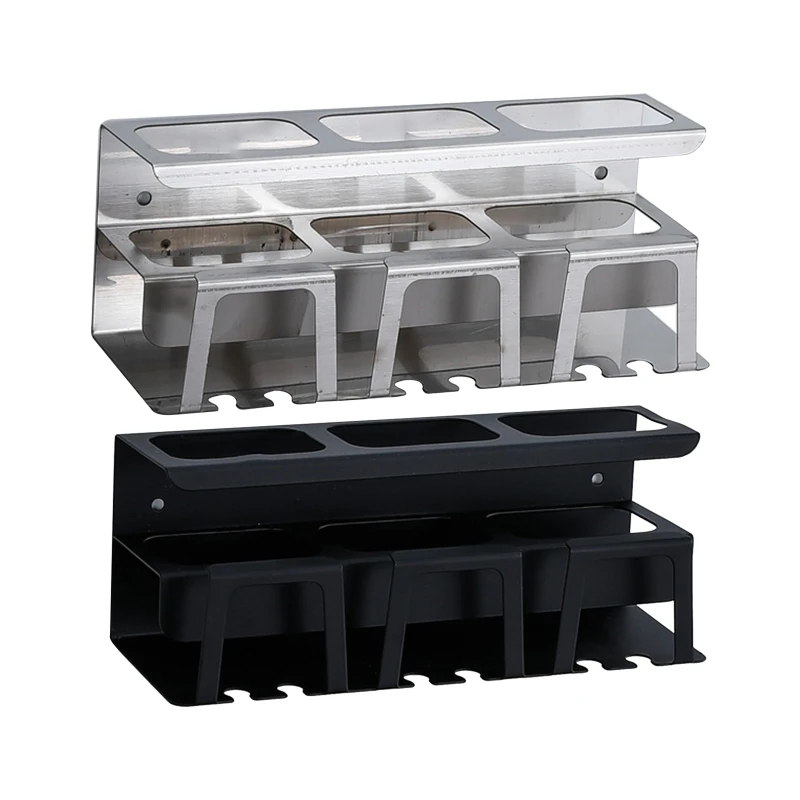 

Stainless Steel Toothpaste Toothbrush Cup Holder Black Silver Self-adhesive Accessories Wall Mounted Toothbrush Holder