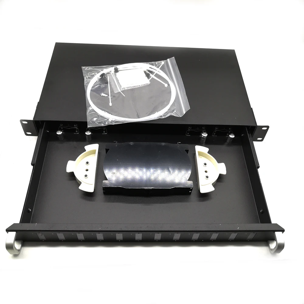 

12 портов 1U 19-дюймовая волоконная коммутационная панель SC LC FC ST лоток волоконно-оптической коммутационной панели FC 12 портов 1U