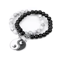 couple bracelets for 2 matching tai chi yin yang charm bracelet magnetic distance bff friendship best friend jewelry valentines