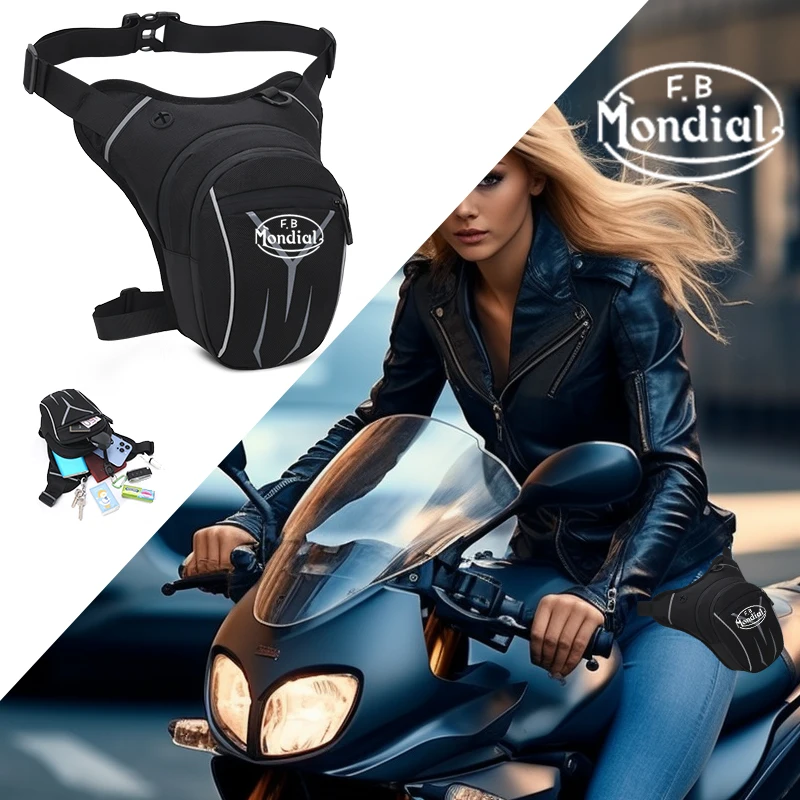 

For FB Mondial Flat Track HPS 125 300 Hipster Imola SMT SMX 125 Enduro Motard Motorcycle Waterproof Drop Waist Leg Bag Thigh