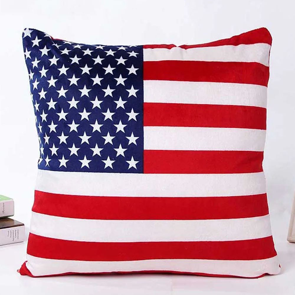 

Новая подушка с американским национальным флагом, квадратная подушка, чехол из хлопка и льна, наволочка